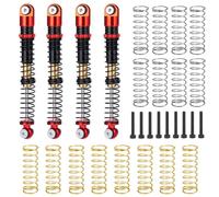 ZenithRide 4pcs Alluminio da 53 mm Assorbitore di ammortizzatori smorzatori compatibili con auto RC in 1/24 come SCX24 Deadbolt C10(Red Black)
