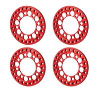 ZenithRide 4pcs metallo da 1,9 pollici di bordo della ruota di beadlock anello esterno 52,5 mm compatibile con 1 a 10 parti di auto al crawler rocciosa rc adatta ai modelli CC01(Red)
