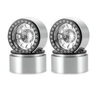 ZenithRide Corchi di bordo in pernaio in alluminio da 1,9 pollici Offset negativo Deep Dish 10 mm Compatibile con 1 10 parti di auto RC adatta a 90046(Silver 4Pcs)