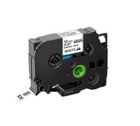 ZenithRide Nastro per etichette termoadesive in tessuto nero rosso su bianco da 12 mm 4x compatibile con i materiali di per stampanti FA3R FA231 Etichettatrice FA3 PT H110(Black on White)