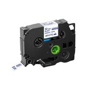 ZenithRide Nastro per etichette termoadesive in tessuto nero rosso su bianco da 12 mm 4x compatibile con i materiali di per stampanti FA3R FA231 Etichettatrice FA3 PT H110(Blue on White)