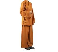 Zenithuxe Abito da Monaco Buddhista Completo - Uniforme da Meditazione Shaolin per Kung Fu,Vesti del Monaco in Tessuto Traspirante per Adulti,Set Zen per Tutte Le Stagioni,Ideale per Pratica a Casa