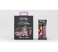Zenix Set per la cura dei capelli con 3 prodotti cheratina & argan per capelli danneggiati, termici o trattati chimicamente, shampoo 500 ml + balsamo 500 ml + siero 130 ml | senza