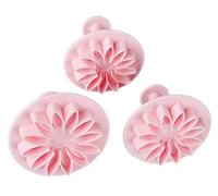 Zenker 3 formine per Fondente a Forma di Fiore, 5,5/6/7 cm, in plastica, Colore: Rosa