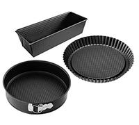 Zenker 3995 Set 3 stampi da Forno, Acciaio con Rivestimento Antiaderente ILAG, Nero
