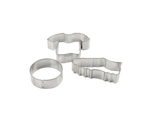 Zenker 44868 - Set di 3 formine per biscotti da calcio, 3 stampini da calcio, in acciaio, 7,5 x 6 cm, 8 x 3 cm, 5 cm