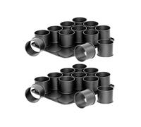 Zenker 9346350 - Set di 2 teglie da forno con 12 mini stampi rotondi, 24 mini stampi a forma di vuoto, 24 stampi per torte alte, teglia da forno, acciaio, nero, 38 x 30 cm