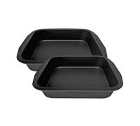 Zenker 9915050 - Set di 2 stampi per brownie, stampo quadrato, 2 stampi per torte quadrati, acciaio, nero, 27 x 26 x 5 cm