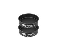Zenker 9916050 - Set di 2 mini stampi per mancati, mini stampi rotondi, con cerniera, per torte, in acciaio, nero, 16 x 16 x 4 cm