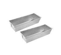 Zenker 9919350 - Set di 2 stampi per torta in acciaio stagnato, per torte rettangolari, stampo per pane di brioche, stampo per torta in acciaio stagnato, 25,5 x 11,2 cm