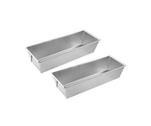 Zenker 9919350 - Set di 2 stampi per torta in acciaio stagnato, per torte rettangolari, stampo per pane di brioche, stampo per torta in acciaio stagnato, 25,5 x 11,2 cm