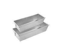Zenker 9919550 - Set di 2 stampi per torta in acciaio stagnato, stampi rettangolari, stampi per pane di brioche, stampo per torta, in acciaio stagnato, 25,5 x 11,2 cm e 30 x 11,5 cm