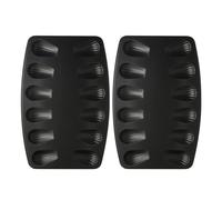 Zenker 9926250 - Set di 2 stampi per madeleine, teglia per madeleine, stampo per madeleine salate e dolci, 2 piastre per madeleine, 2 stampi per madeleine, acciaio inossidabile, nero, 26 x 39 x 1 cm