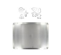 Zenker 9931850 - Teglia rettangolare microforata e 7 formine per biscotti di Natale, teglia da forno e porta pezzi in acciaio inox, teglia da forno per biscotti, 40 x 30 x 1,5 cm