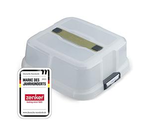 Zenker Bake, Click & Go Cappa quadrata - 30 x 30 x 11,5 cm - Coperchio adatto per stampi da torta per il trasporto diretto - Copertura universale per 3 diversi stampi da forno