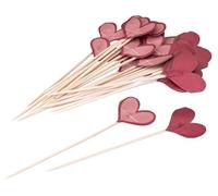 Zenker Heartpicker 25 pezzi in legno di betulla certificato FSC™ - perfetto per muffin, torte e tartine, rosso/rosa