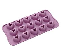 Zenker Linea LOVE Stampo per cioccolatini a forma di cuore, Silicone, Rosa, 23x13x1.5 cm