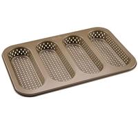 Zenker Mini teglia per baguette - Pirottini perforati per baguette croccanti - Rivestimento antiaderente che impedisce l'incollaggio - Resistente al calore fino a +230°C, 34 x 22 x 3 cm