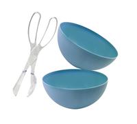 Zenker Set 2 Ciotole Grandi in Plastica 24 cm, con Posate da Insalata, ottime per Impasti, Insalate e Frutta - Lavabili in Lavastoviglie, adatte al Microonde