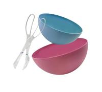 Zenker Set 2 Ciotole Grandi in Plastica 24 e 28 cm, con Posate da Insalata, ottime per Impasti, Insalate e Frutta - Lavabili in Lavastoviglie, adatte al Microonde
