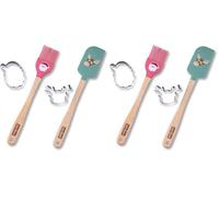 Zenker Set 2 Pezzi Spatola e Pennello da Cucina Natalizi con Tagliabiscotti, Utensili in Silicone con Stampi in Acciaio Inossidabile, Spatola Renna e Pennello Babbo Natale, Accessori pasticceria