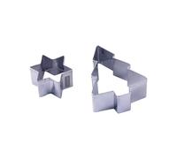 Zenker Set 2pz Tagliabiscotti Albero di Natale e Stella in Acciaio Inossidabile, Stampini per Biscotti e Frolle per Pasticceria Creativa, Utensili da Cucina Natalizi Lavabili in Lavastoviglie