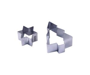 Zenker Set 2pz Tagliabiscotti Albero di Natale e Stella in Acciaio Inossidabile, Stampini per Biscotti e Frolle per Pasticceria Creativa, Utensili da Cucina Natalizi Lavabili in Lavastoviglie
