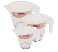 Zenker Set 3 Caraffe Graduate in Plastica Alimentare Trasparente - 0.5 Litri, 1