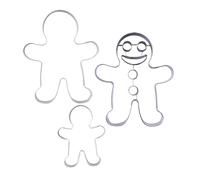 Zenker Set 3 Formine Omino di Pan di Zenzero in Acciaio Inossidabile, Set Tagliabiscotti Grande e Mini per Biscotti di Natale, Lavabili in Lavastoviglie