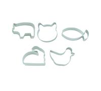 Zenker Set 5 Formine tagliabiscotti in Acciaio, Forme assortite. (Gatto, Coniglio, Papera, Pesce, Maiale) (Colore: Argento), quantità: 1 Pezzo