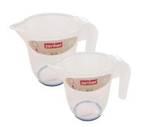 Zenker Set di 2 Caraffe da cucina graduate, ideali per fruste elettriche e sbattitori, materiale plastica PP, lavabili in lavastoviglie, capacità 0,5 l e 1 l