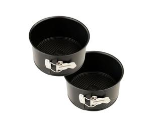 Zenker Set di 2 Stampi per Panettone Rotondo Cerniera per Torta 18 cm, Acciaio Inossidabile, Nero, 18x18x10 cm