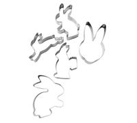 Zenker Set di 5 Tagliabiscotti per Pasqua a forma di coniglio, coniglietto pasquale, per biscotti, frollini, dolci fatti in casa, formine per biscotti in acciaio inossidabile, 9,3x5,8x2,6 cm