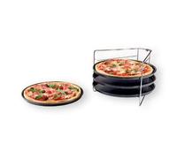 Zenker Set di stampi per pizza - 4 vassoi e 1 griglia porta piatti - antiaderente