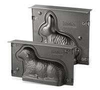 Zenker, set di teglie a forma di coniglietto e agnello, con rivestimento antiaderente, per Pasqua, stampo da forno a forma di lepre e agnello pasquali