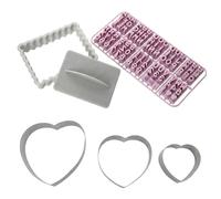 Zenker Set tagliabiscotti con timbro lettere, numeri e simboli, 3 formine in acciaio per biscotti, pasta frolla e pasta di zucchero, kit creativo per biscotti personalizzati, lavabile lavastoviglie