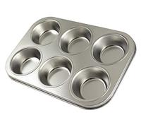 Zenker 62230 Stampo Cupcake/Muffin a 6 Impronte 29x19,5x3cm in Acciaio stagnato (Colore: Argento), quantità: 1 Pezzo