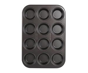 Zenker Stampo per muffin per 12 pezzi - Teglia per muffin e cupcake - Teglia per muffin resistente al calore con rivestimento antiaderente, nero