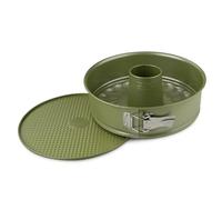 Zenker Stampo Tortiera Apribile a 2 Fondi con Cerniera Ø26 cm, in Acciaio Carbon Steel Rivestimento Antiaderente in Cera di Carnauba, Colore Verde Oliva, Linea Green Vision