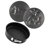 Zenker Tortiera con Fondo 3D 3 in 1, a Fondo Normale, Coniglio, Agnello, Black Metallic, Modello Creative, Ø26cm, Rivestimento Antiaderente (Colore: Nero Metallizzato), quantità: 1 Pezzo