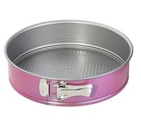 Zenker Creative Studio - Teglia da forno con fondo piatto, rotondo, con rivestimento antiaderente, colore: rosa, argento, 1 pezzo