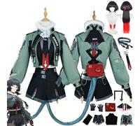 Zenless Zone Zero Jane Doe Costume Cosplay Vestito Personaggio del Gioco Uniforme Set Completo Halloween Carnevale Party Dress Up Completo con Parrucca Coda Copricapo per Donne