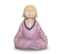 Zen'Light SB2 - Statuetta per bambini SB2, decorazione Zen e Feng Shui, per creare un'atmosfera rilassante, idea regalo, portafortuna, altezza: 13,5 cm, colore: beige e vecchio rosa-Zen'Light, resina,