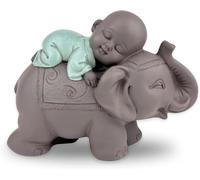 Zen'Light Statua Buddha Bonze Che Dorme Sull'Elefante - Atmosfera Zen Nella Vost