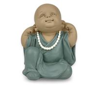 Zen'Light Statua Buddha Bonze Rebelion posizione iconica - Non sentire nulla - Buddha simbolico - Zen e atmosfera rilassante - Decorazione Feng Shui - H 10,5 cm