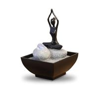 Zen'Light YOGA2 - Fontana in poliresina, 12 x 12 x 17 cm, colore: nero