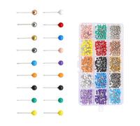 Zenlir 200/500/900 spilli di posizionamento multicolore da cucito con testa rotonda da 4 mm per sartoria, trapuntatura, progetti di cucito, con scatola portaoggetti