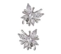 Zenlir Accessorio per auricolari con farfalla in cristallo scintillante, in metallo elettrolitico, adatto per appassionati di palestra e professionisti, decorazioni per auricolari in rame