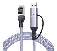 Zenlir Adattatore Ethernet da USB C A RJ45 con Guscio in Alluminio E Cavo Intrecciato per Adattatore USB C per Dissipazione del Calore Rete Gigabit