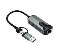 Zenlir Adattatore Rete USB C RJ45 Porta Gigabit da 5000 Mbps Guscio in Alluminio Plugs And Play per PC Remoto capacità Riattivazione Convertitore Ethernet USB C